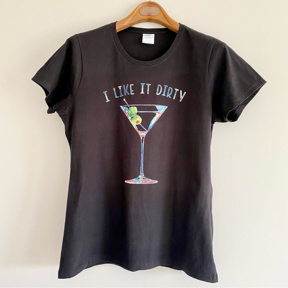 I Like It Dirty- Martini Glass Tee Size Medium - Picture 2 of 3